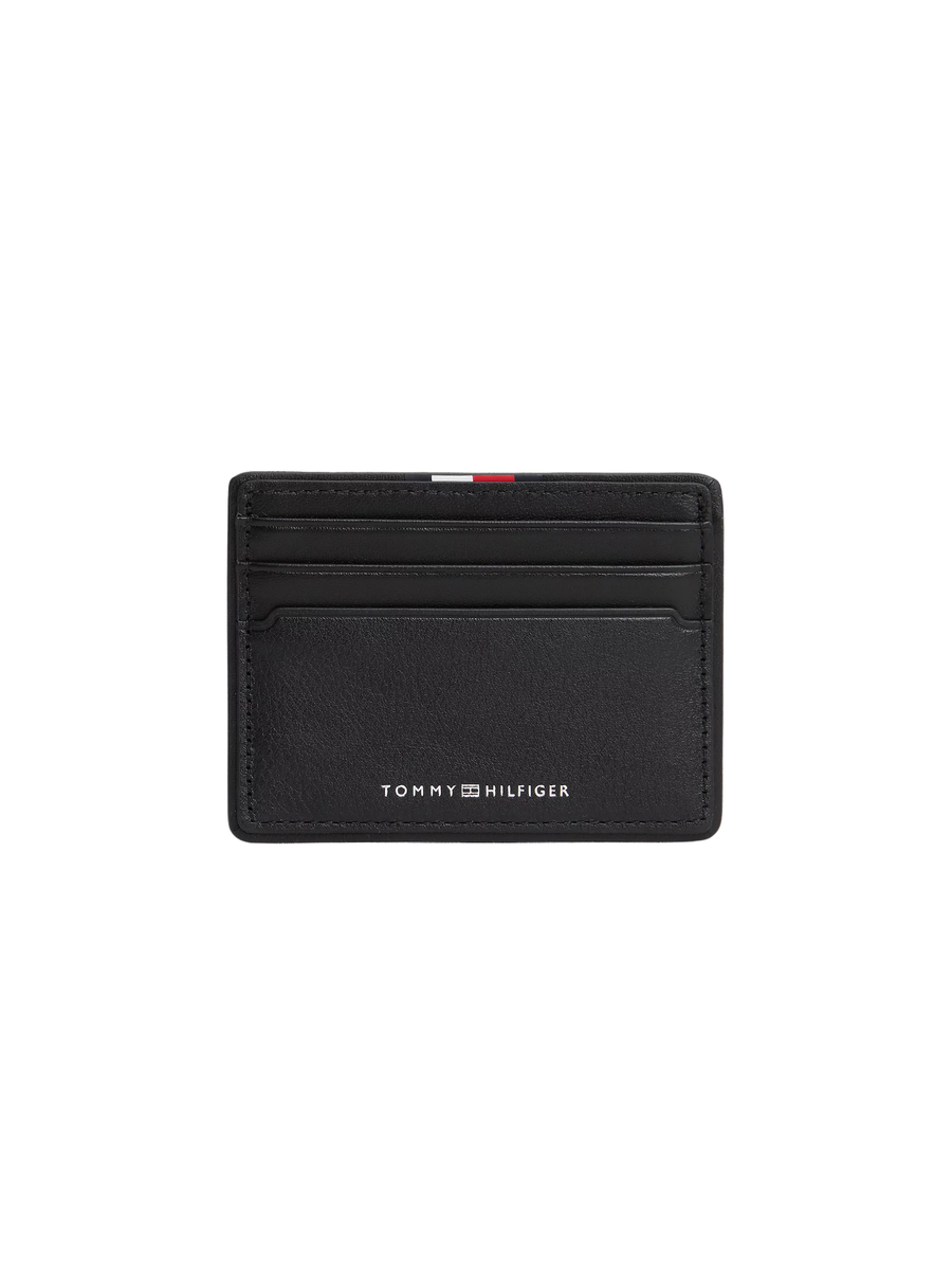 Porta carte di credito Corporate Tommy Hilfiger nero in pelle AM0AM13738 BDS Tommy Hilfiger 