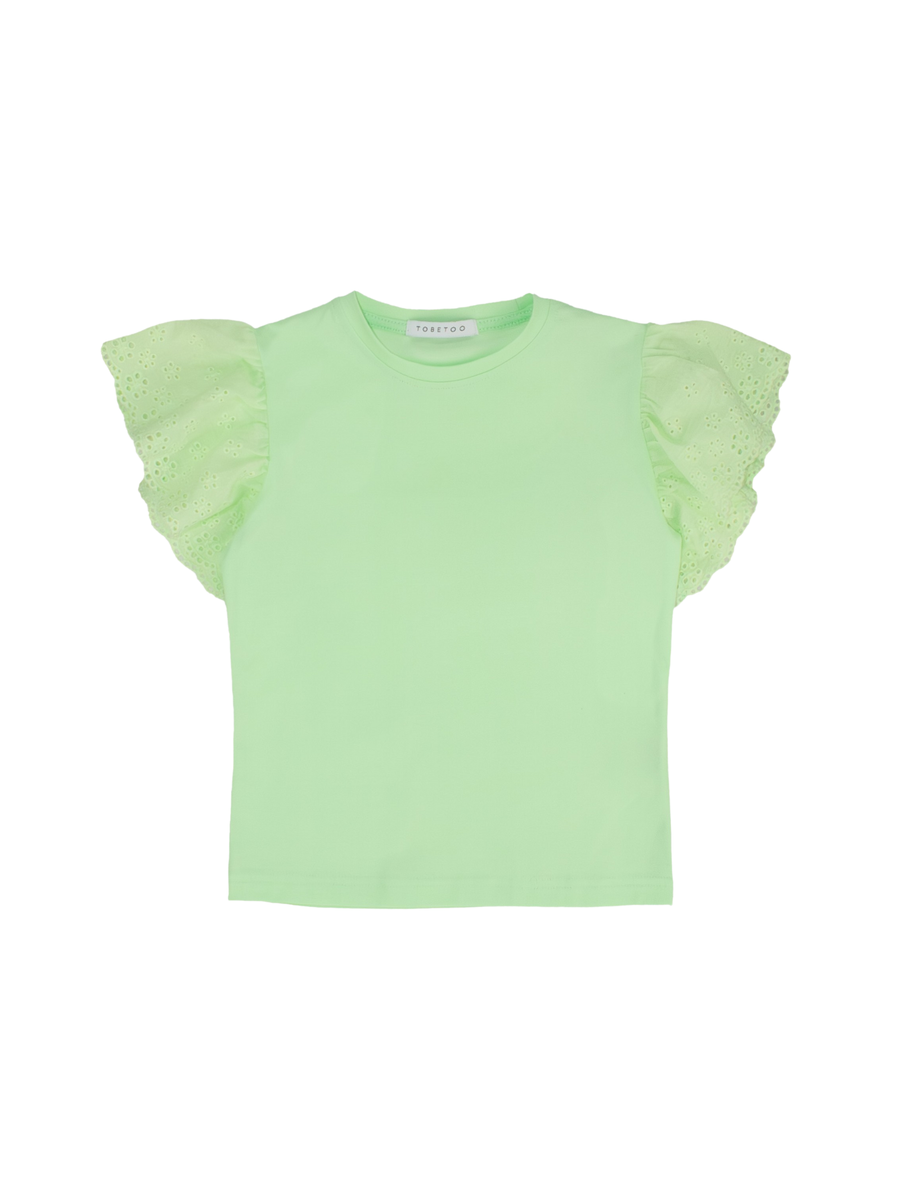 T-Shirt Tobetoo verde menta con maniche volant 396TTBS25 VERDE MENTA Tobetoo 