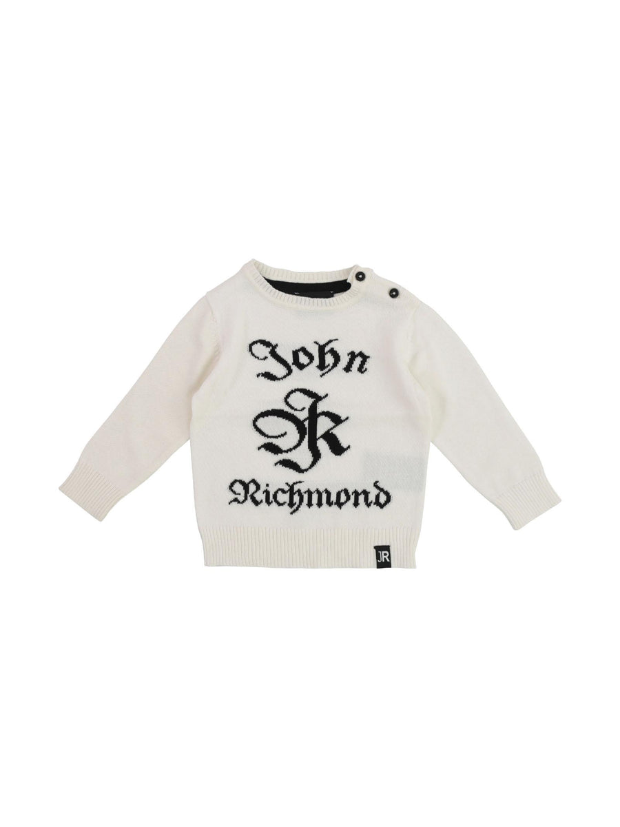 Maglioncino in filo bianco con ricamo RIA22025MA WHI John Richmond 