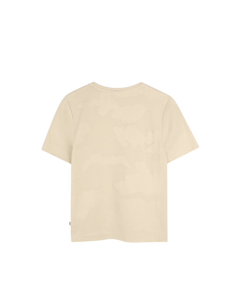T-Shirt Boss beige con dettagli  e logo in rilievo tono su tono J52379 21C Boss 