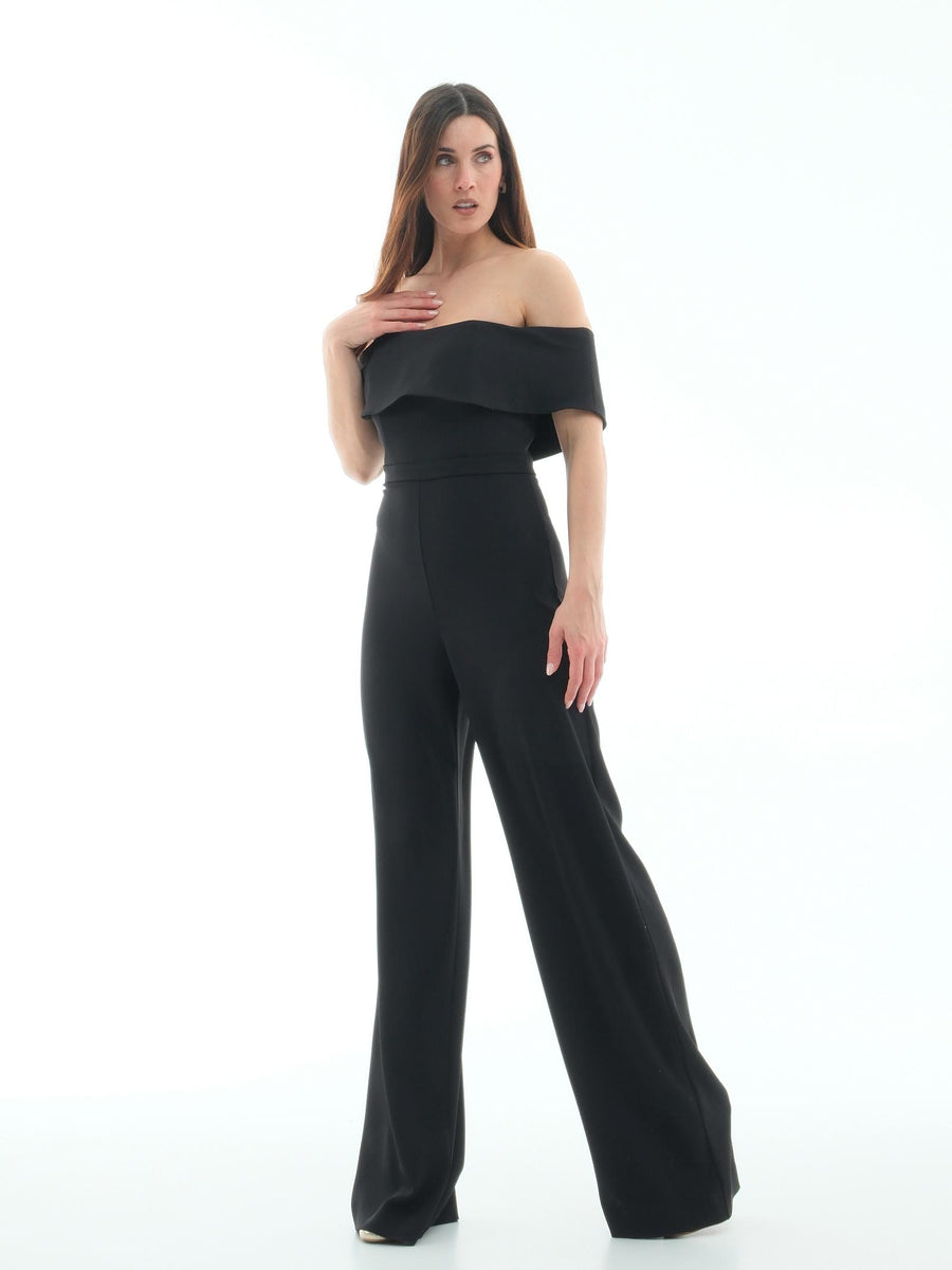 Jumpsuit Silence Limited nera con scollo a barca TUTF8 BLACK Silence Limited 