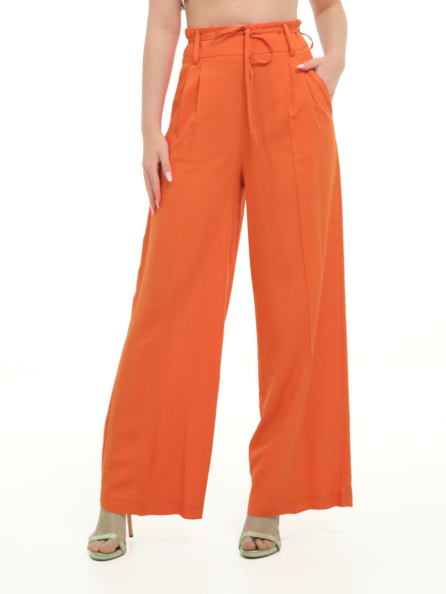 Pantalone a pighe Vicolo arancione con coulisse in vita TD1734 DU69 Vicolo 