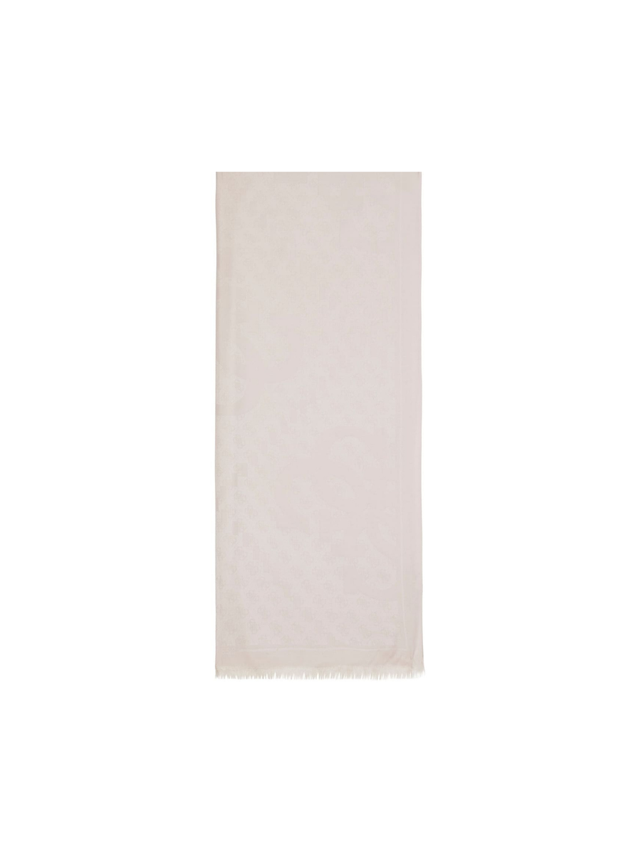 Sciarpa Guess grigia con logo tono su tono e frange sul fondo AW5357POL03 RSW Guess 