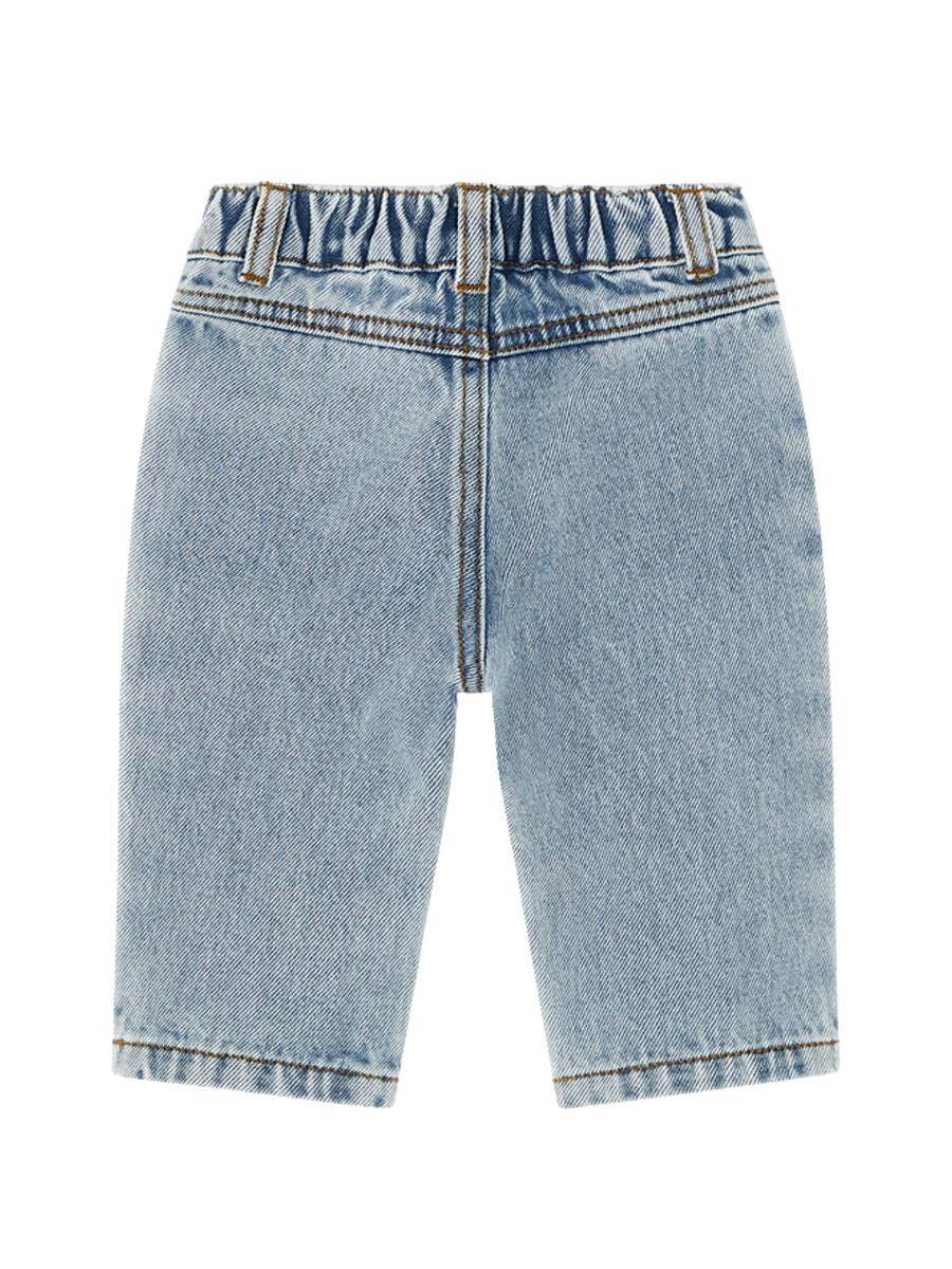 Jeans Moschino blu in denim con tasche ricamate a forma di teddy toy MUP05A 40186 Moschino 