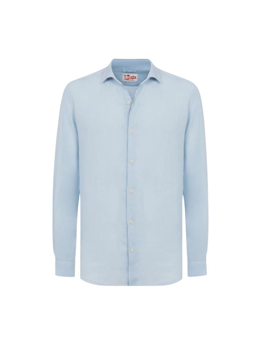 Camicia in lino Saint Barth azzurra pamplona PAMP001 00318H MC2 SAINT BARTH 