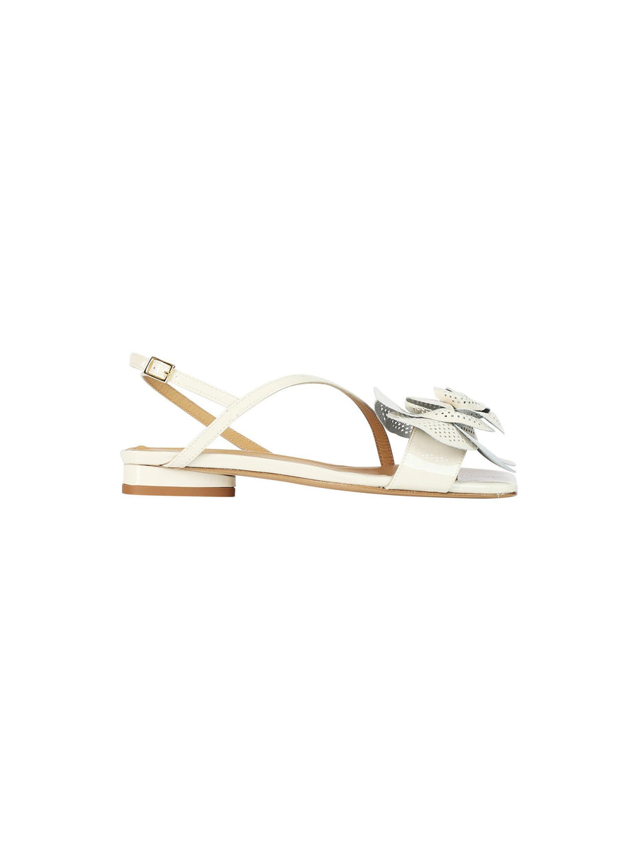 Sandali in vernice cocco con fiore W121 VERNICECOCO WO Milano 