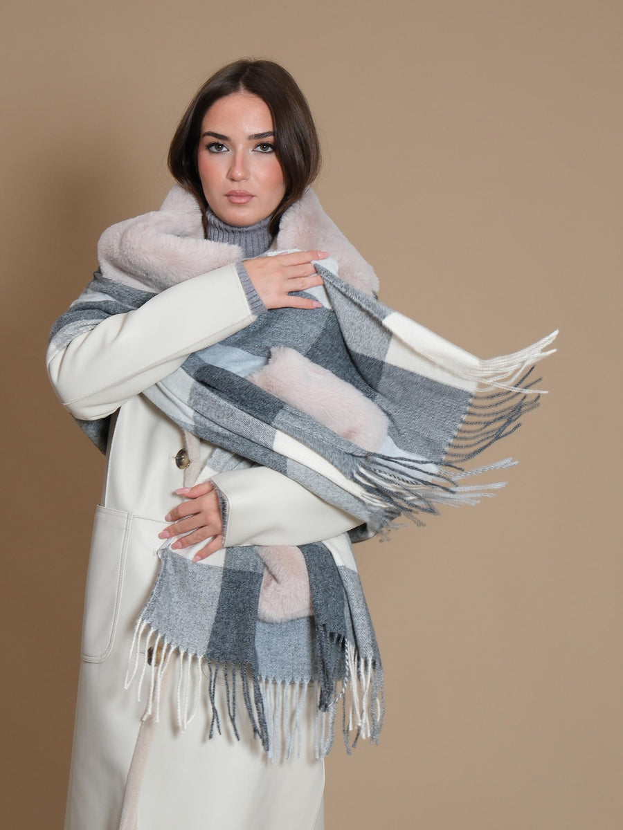 Poncho Rino & Pelle, grigio e nude Apollo.7002412 BLK Rino & Pelle 
