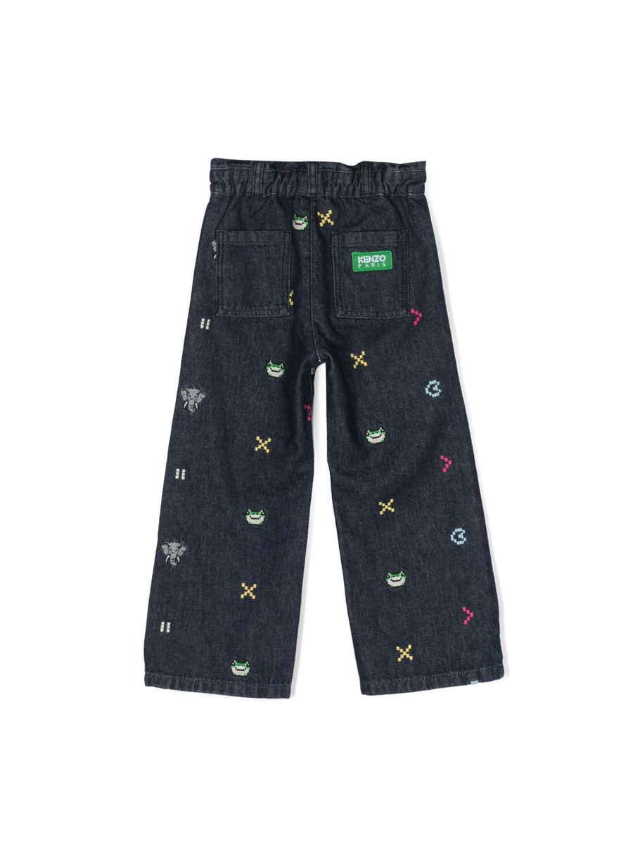 Jeans dritti con ricamo K14263 Z35 Kenzo 