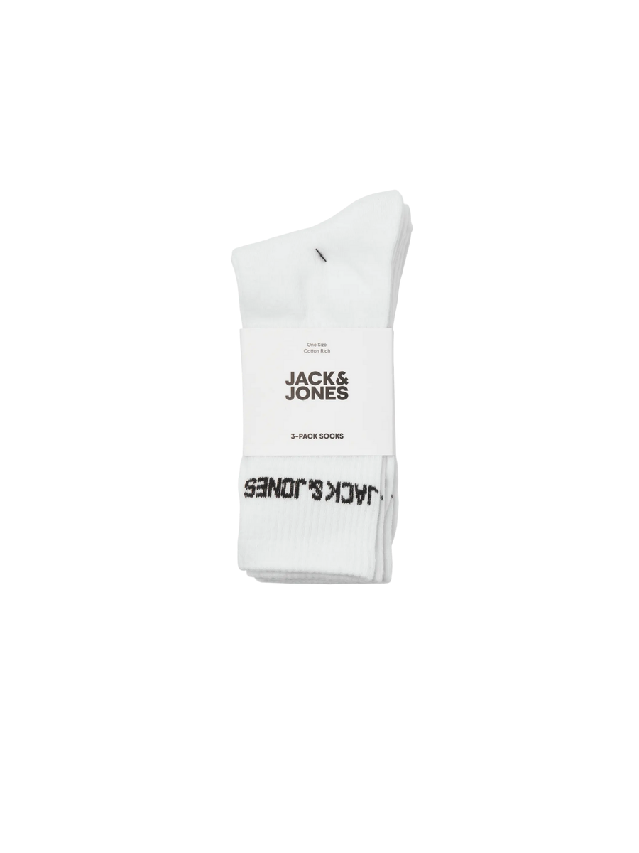 Calzini Jack & Jones bianco con logo lettering 12260083 WHITE Jack & Jones 