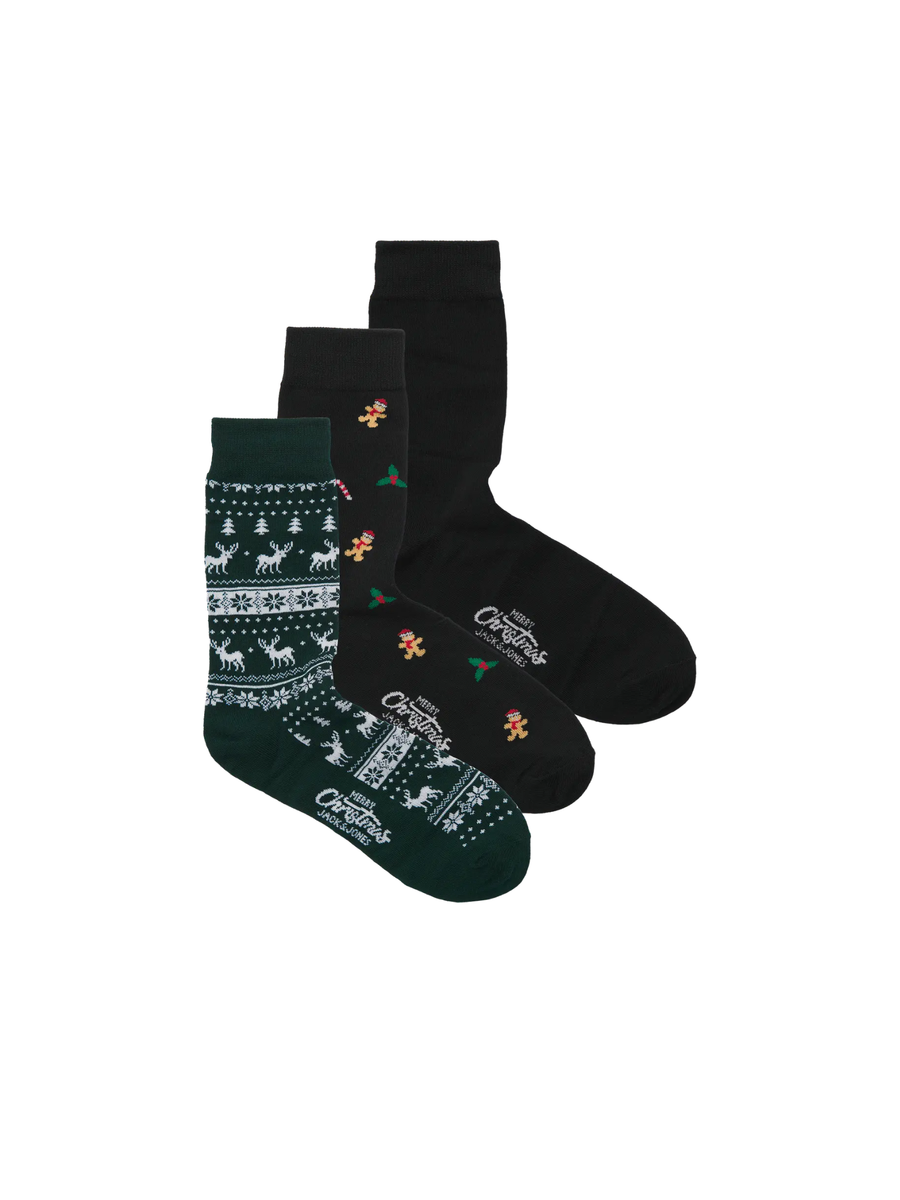 Set calzini natalizi Jack & Jones 12285128 Black Jack & Jones 