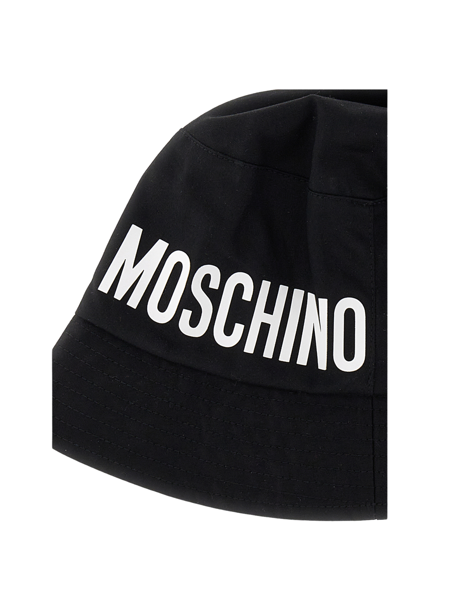 Cappellino pescatore Moschino nero con logo frontale e posteriore HUY002 60100 Moschino 