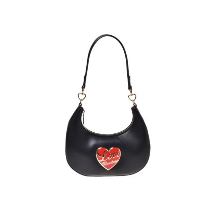 Borsa a spalla Love Moschino nera con logo a cuore rosso smaltato JC4183PP1NLP 000A Love Moschino 