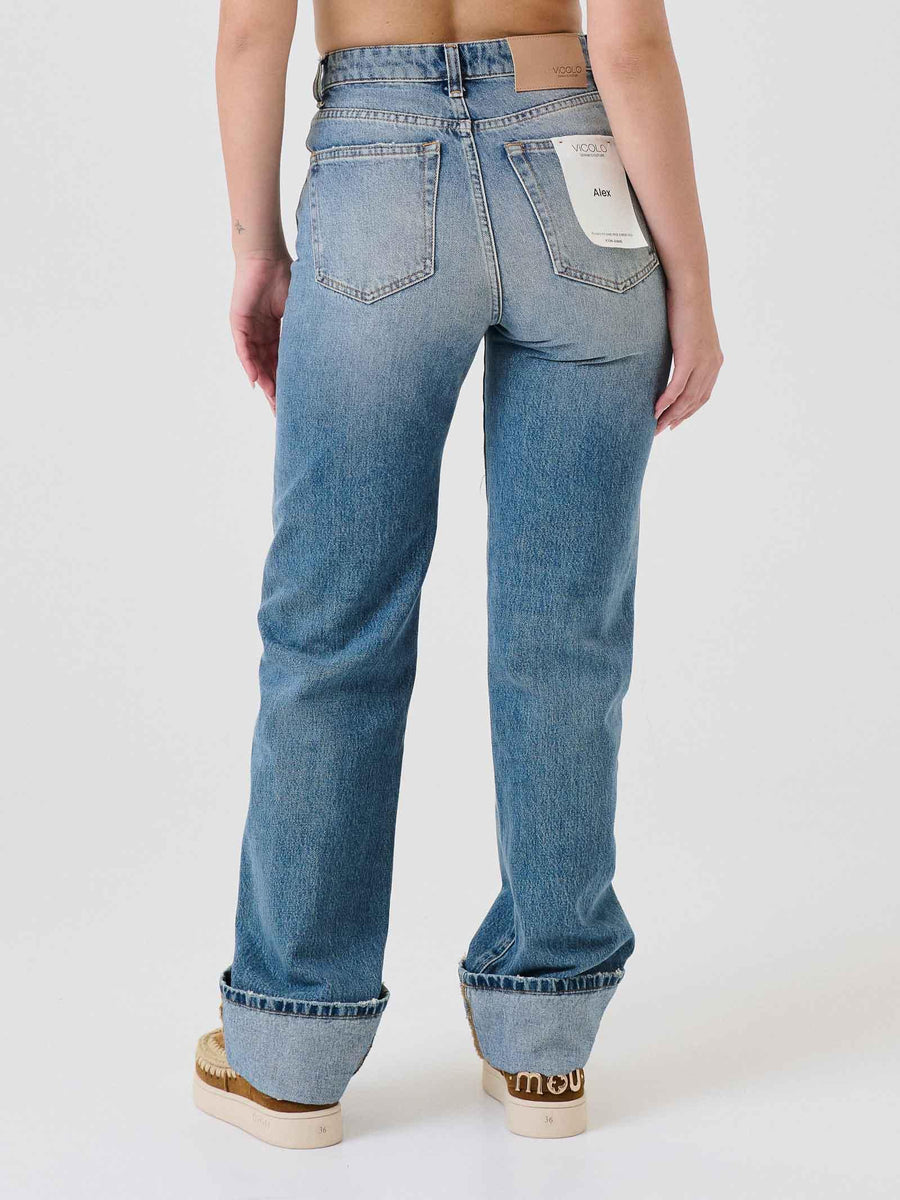 Jeans "Icon Alex" Vicolo blu chiaro con risvolto DF5032 DNM Vicolo 