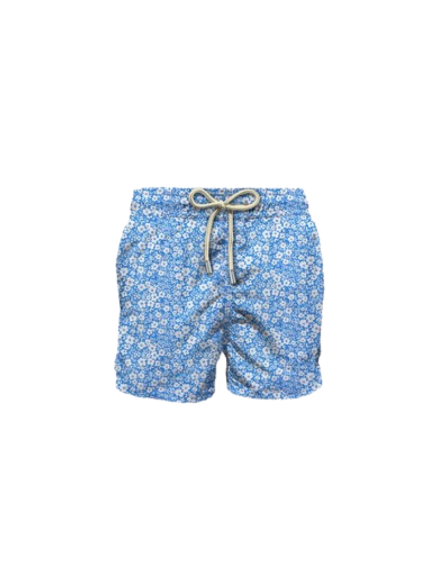 Costume Saint Barth azzurro con fantasia floreale COM0009 02556H MC2 SAINT BARTH 