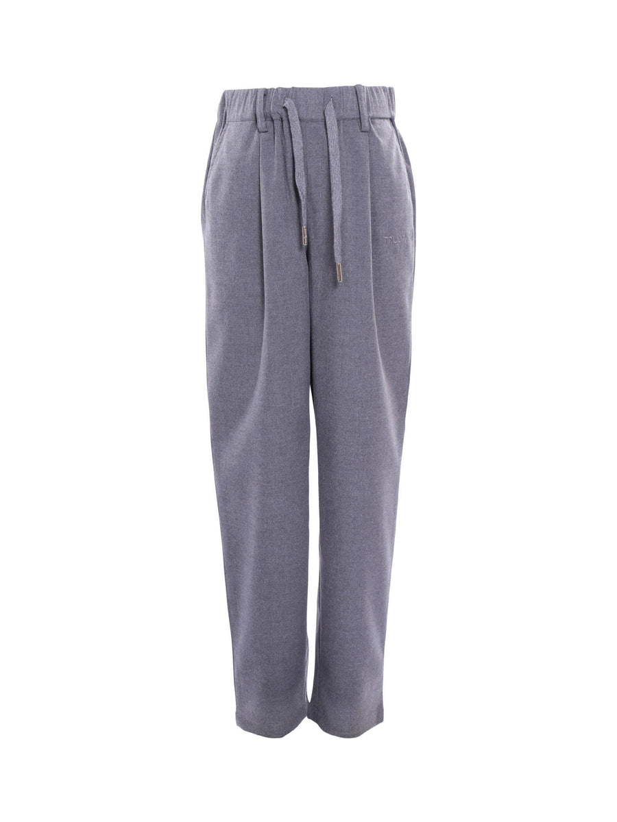 Pantalone Trussardi Grigio coulisse in vita con pences TBA24043PA GREY Trussardi 