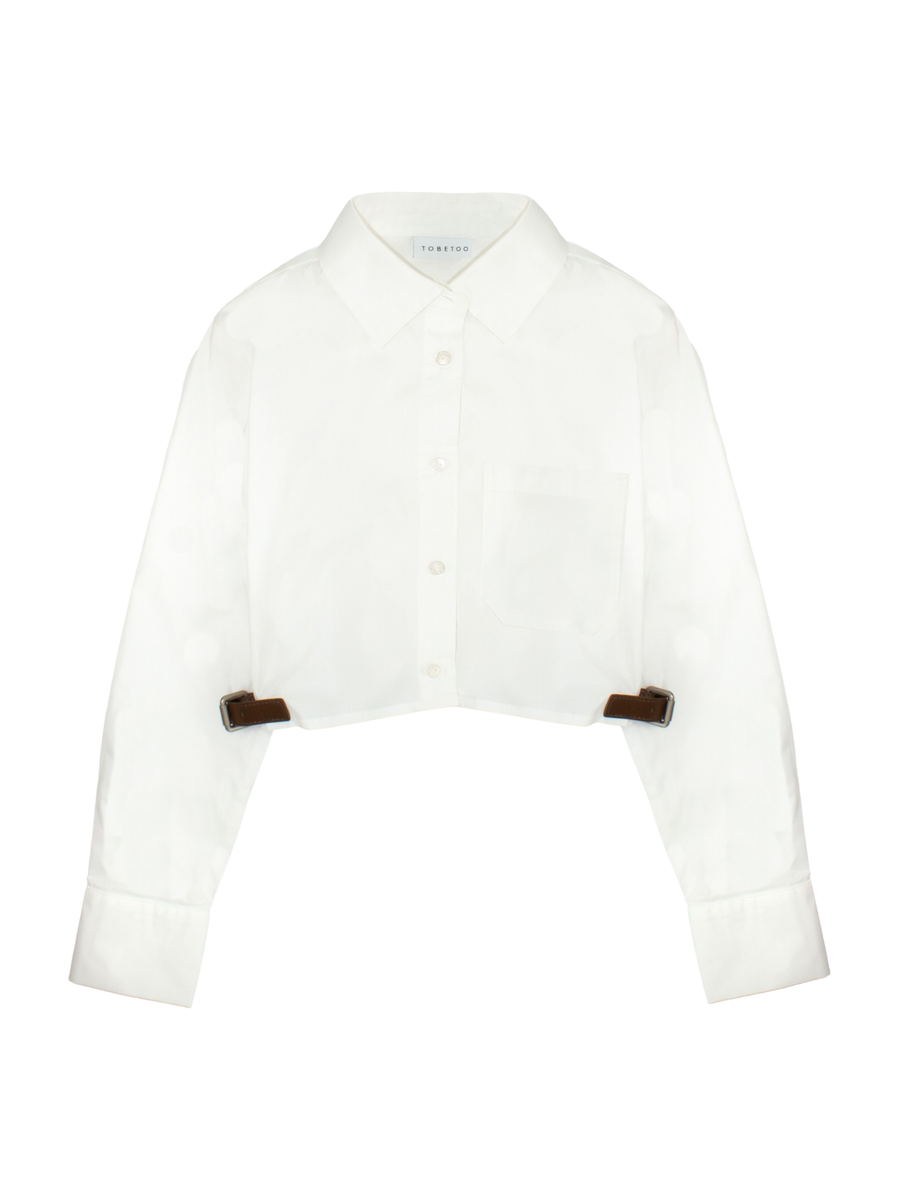 Camicia cropped Tobetoo bianca con fibbie laterali 197STFJS25 BIANCO Tobetoo 