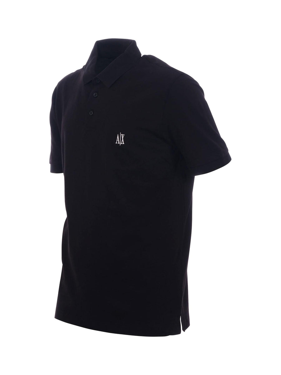 Polo Armani Exchange nera con logo iconico ricamato in rilievo XM000367AF13022 UC001 Armani Exchange 