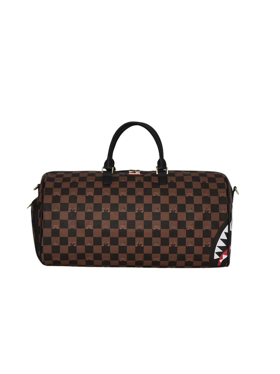 Borsone Sprayground marrone con motivo a scacchi 910D7506 NSZ Sprayground 