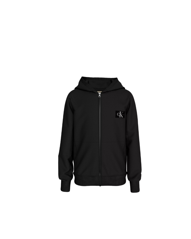 Felpa con cappuccio Calvin Klein nera con logo CK sul petto IB0IB02213T BEH Calvin Klein 