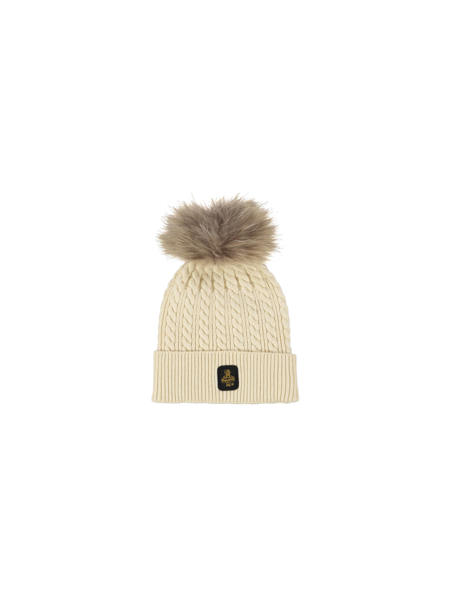 Cappello intrecciato Refrigiwear burro con pompon RG1462 BURRO Refrigiwear 