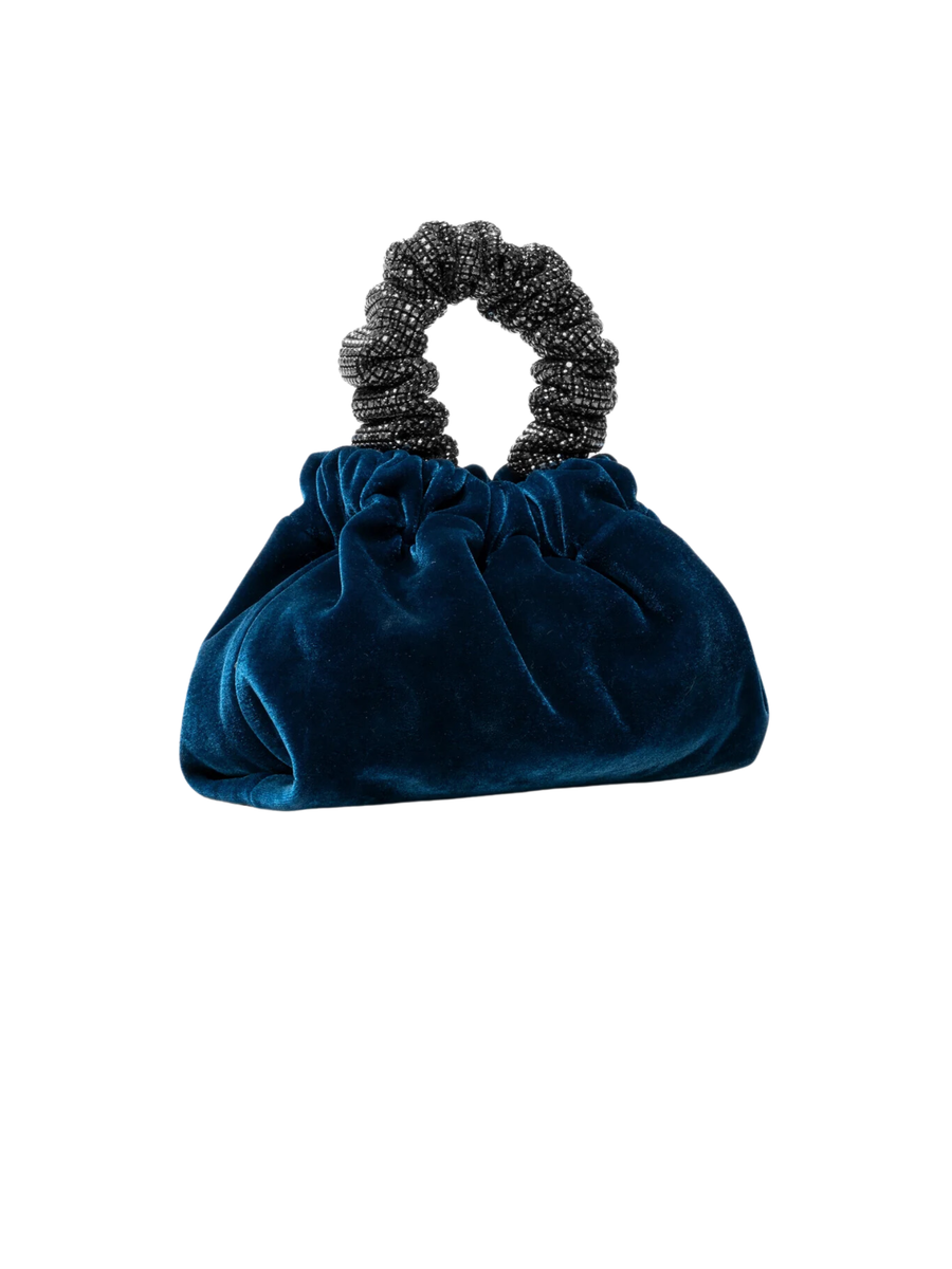 Borsa pouch TwentyFourhaitch Anaan in velluto blu ANAAN BLU TwentyFourhaitch 