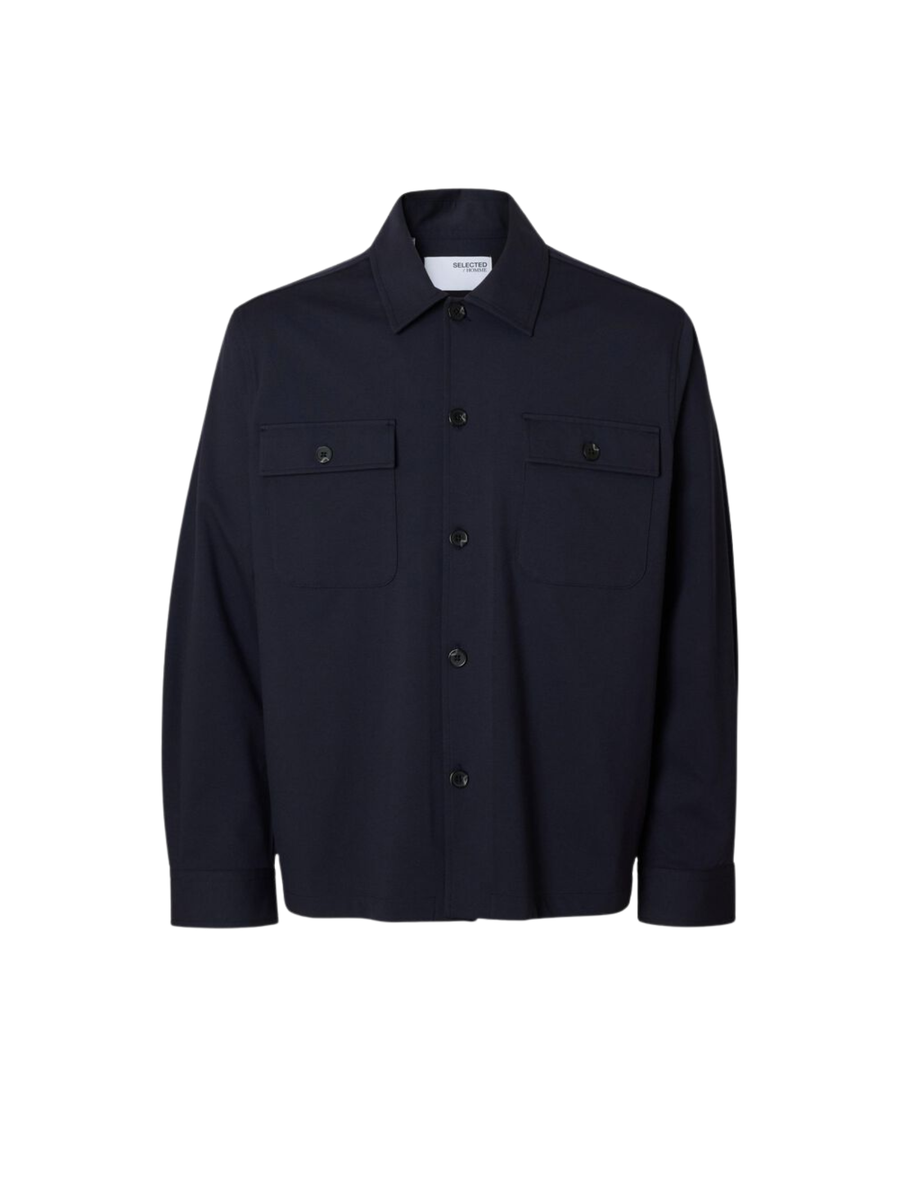 Camicia Selected blu con maxi tasconi 16099821 Dark Sapphire Selected 