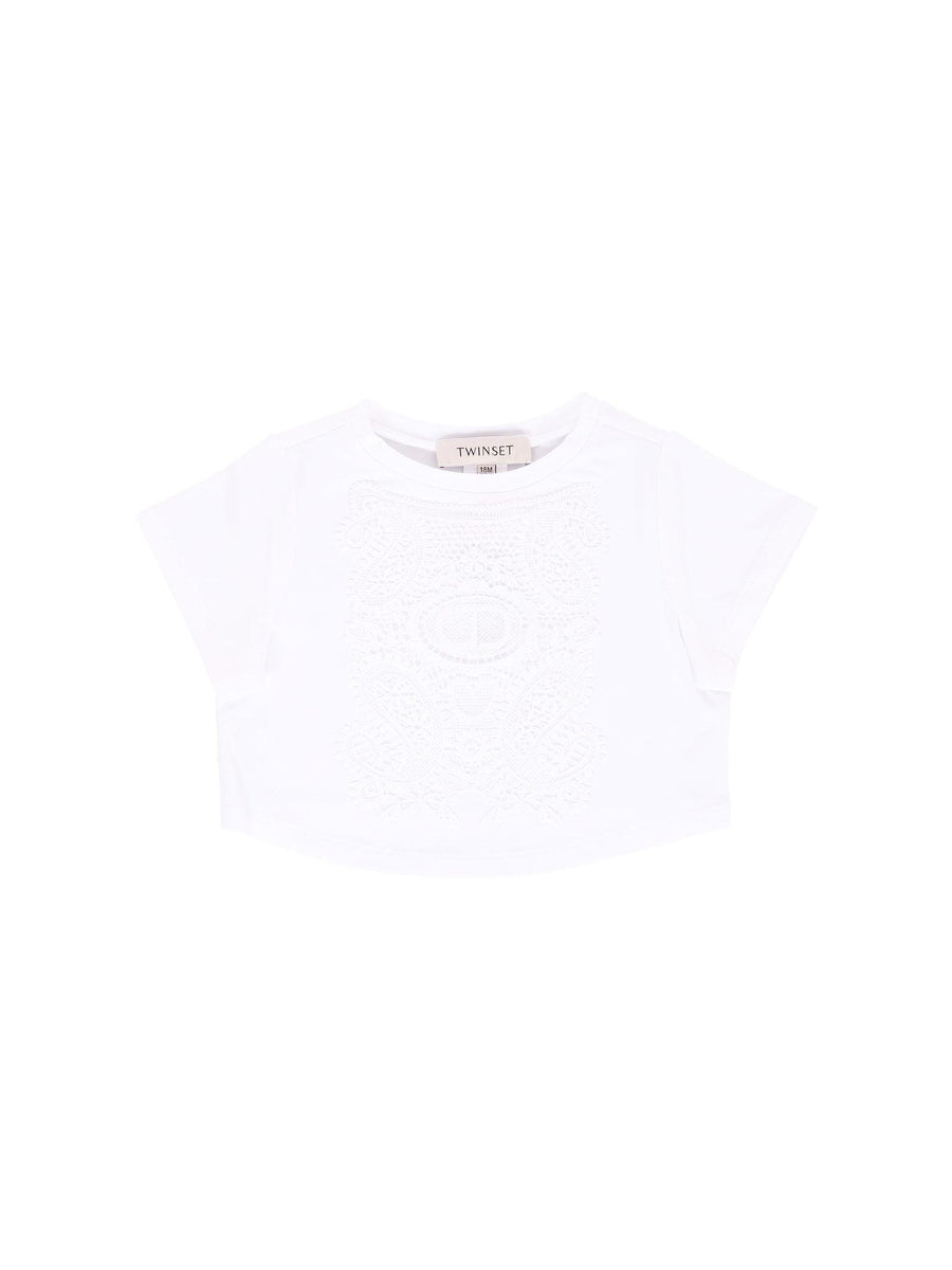 T-shirt Twinset bianca con ricamo 251GJ2480 00808 Twinset 