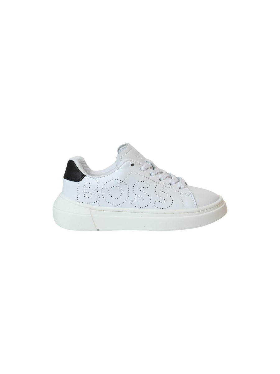 Sneakers bianca con logo traforato J29310 BIA Boss 