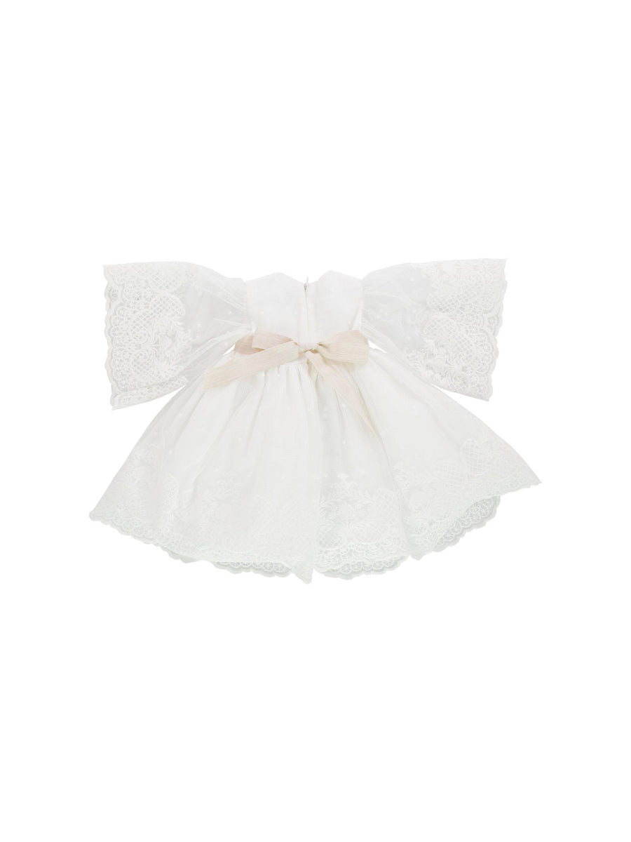 Abito battesimale manica lunga con ricami e tulle EN802ML C140 Marlù 