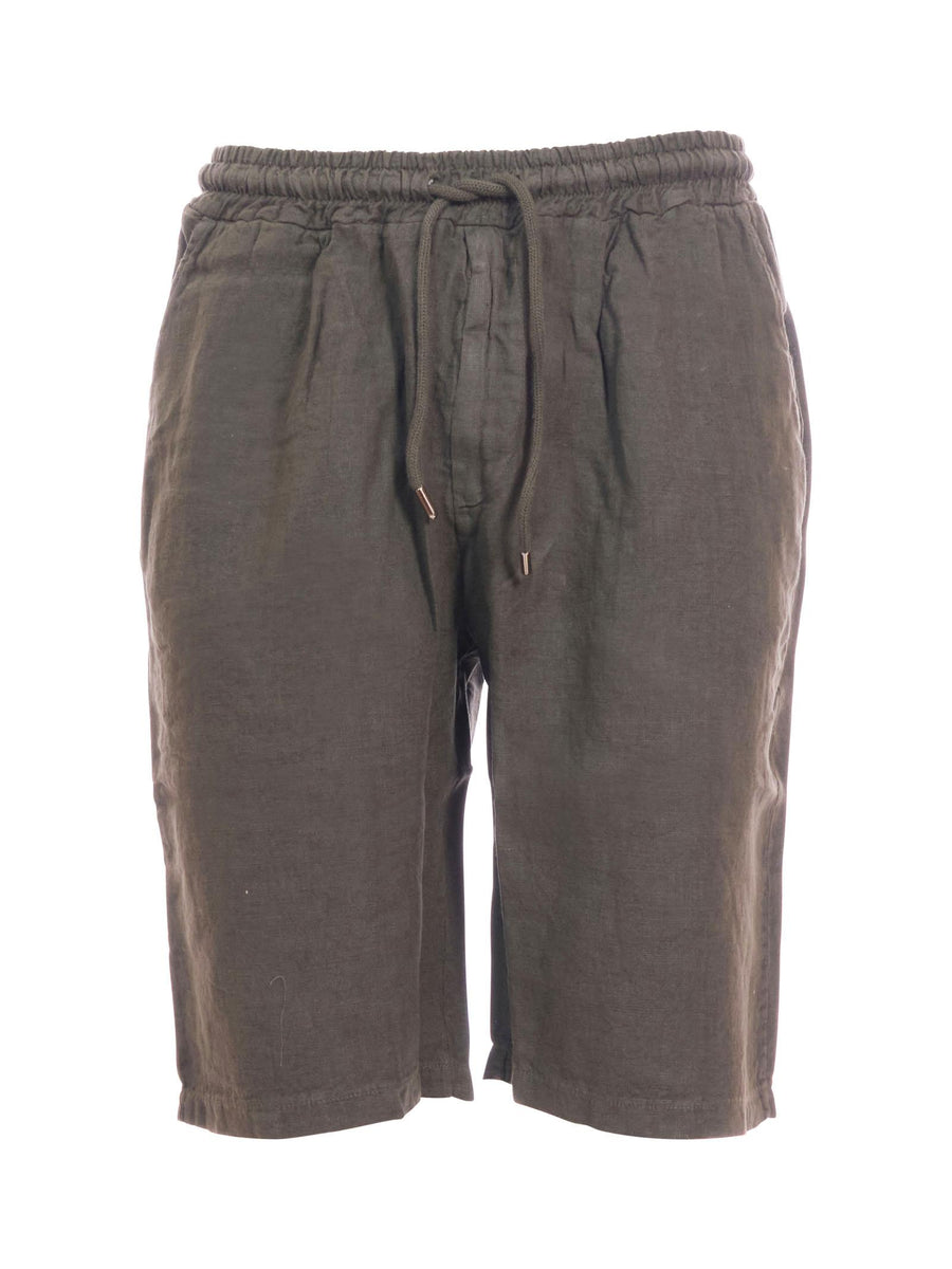 Bermuda in lino Portofino verde militare PB215 MILITARE Portofino 