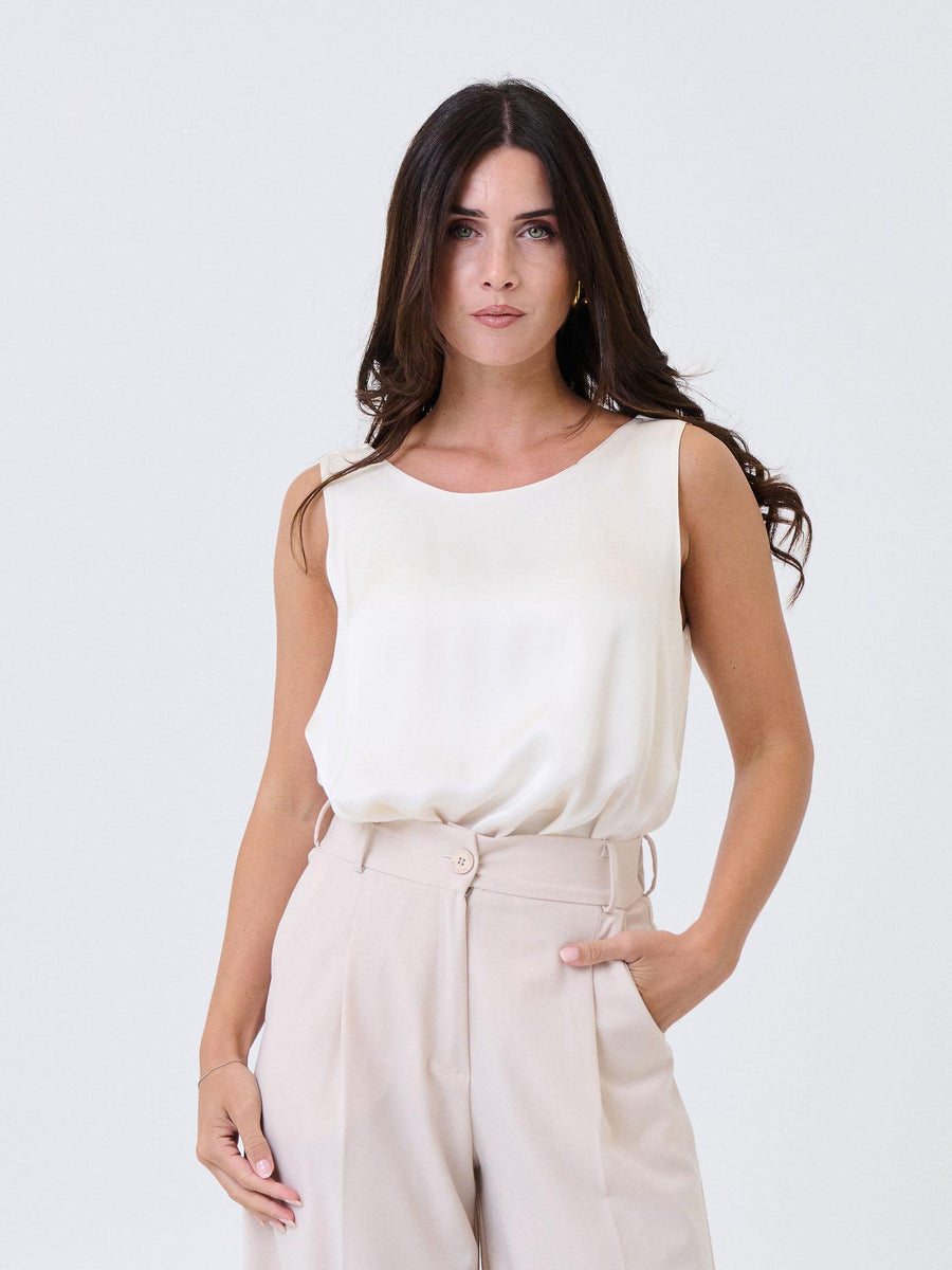 Bluse satinata Armoire burro con scollo posteriore a U E236T05Q BURRO Armoire 