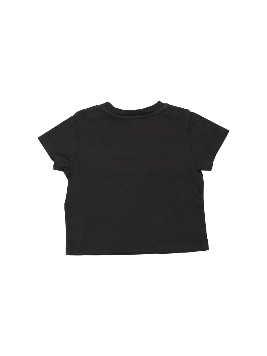 T-shirt nera con scritta corsiva MUM03I 60100 Moschino 
