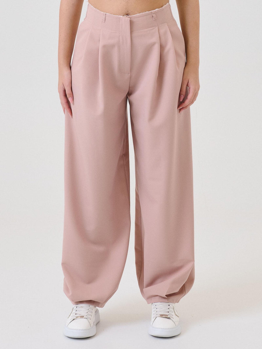 Pantalone con pinces Vicolo rosa cipria e dettaglio boxer bianco TF0798 CIPRIA Vicolo 