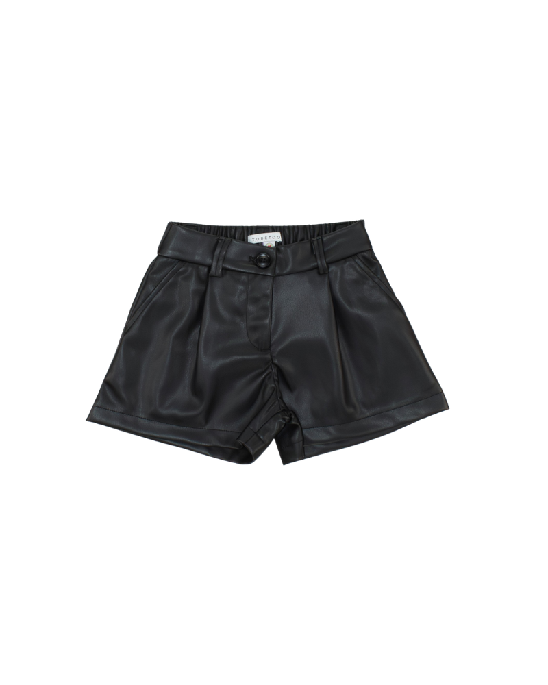 Shorts Tobetoo nero in ecopelle con pences TB982W25 NE Tobetoo 