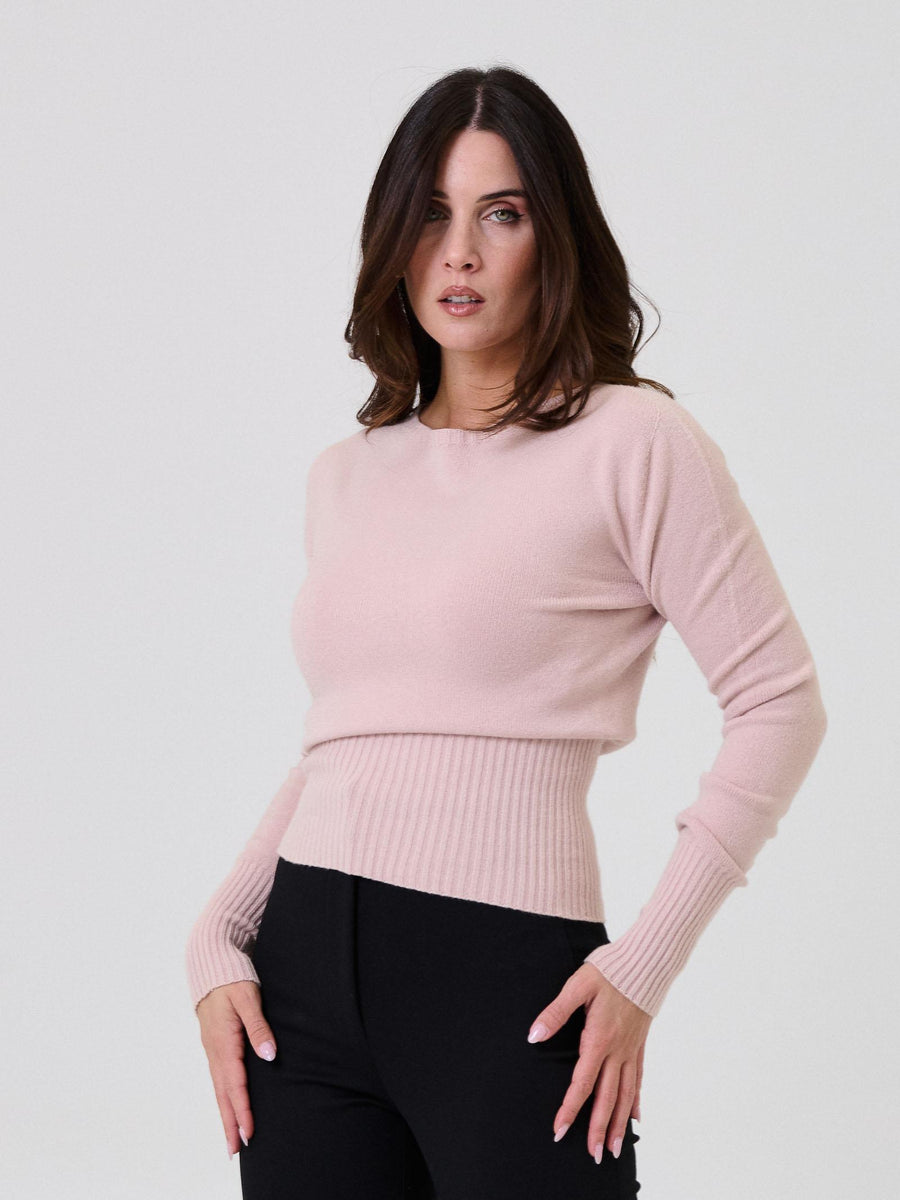 Maglia Armoire rosa con fondo a costine IT991 ROSA Armoire 