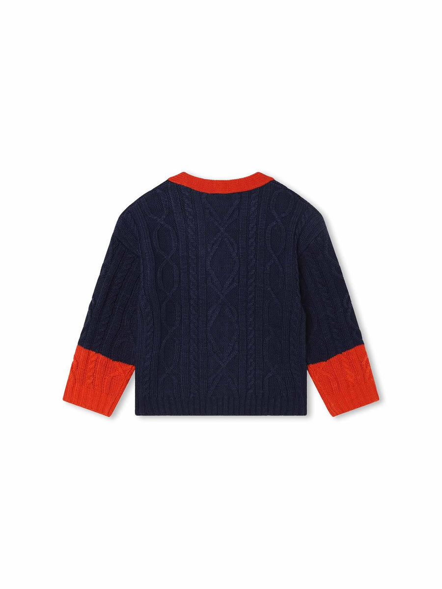 Cardigan treccia blu K25835 84A Kenzo 