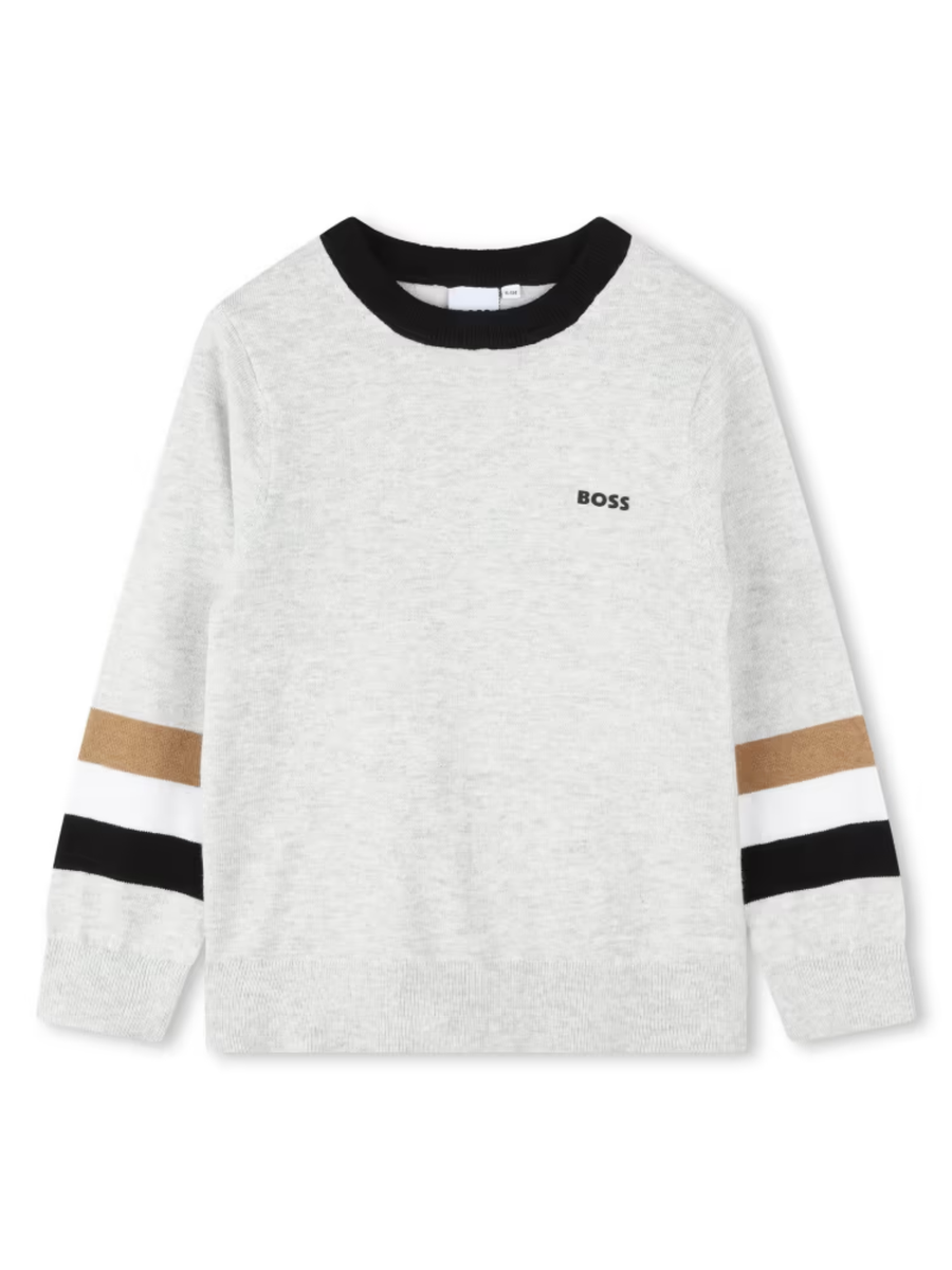 Maglioncino in filo grigio con bande iconiche J25Q07 A32 Boss 