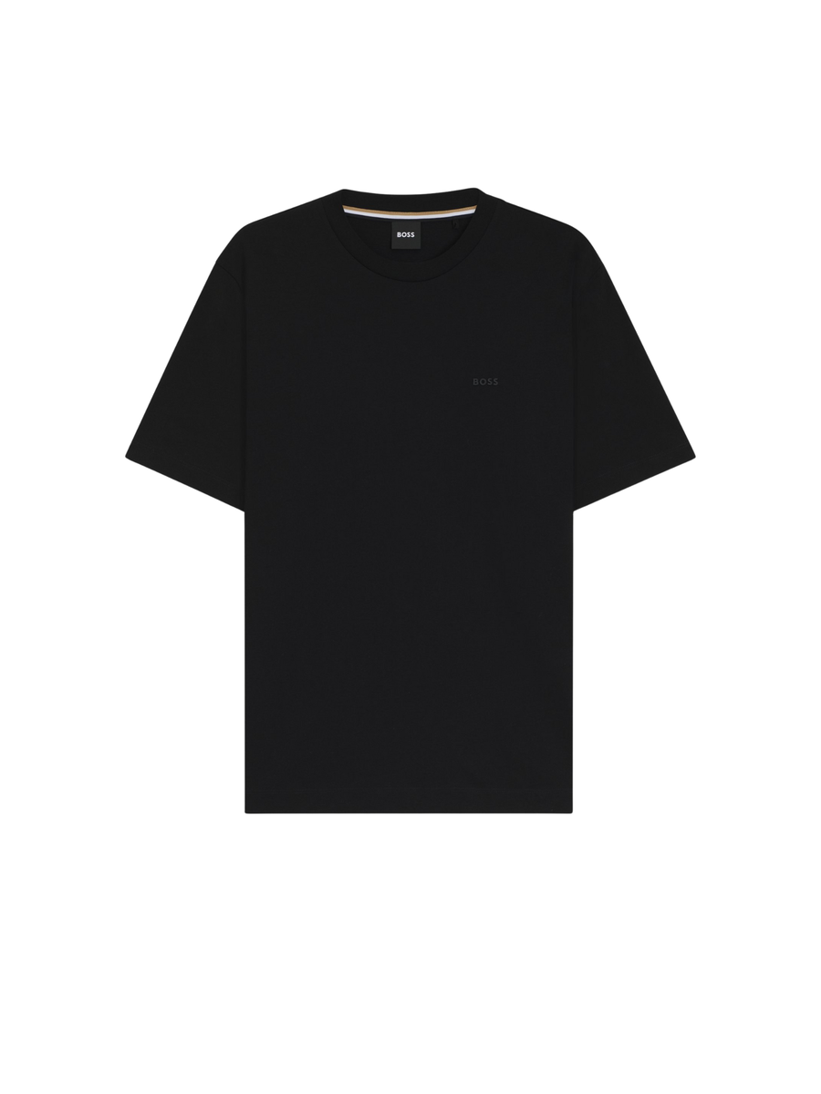 T-Shirt in jersey di cotone Boss nera con logo 50468347 453 Boss 
