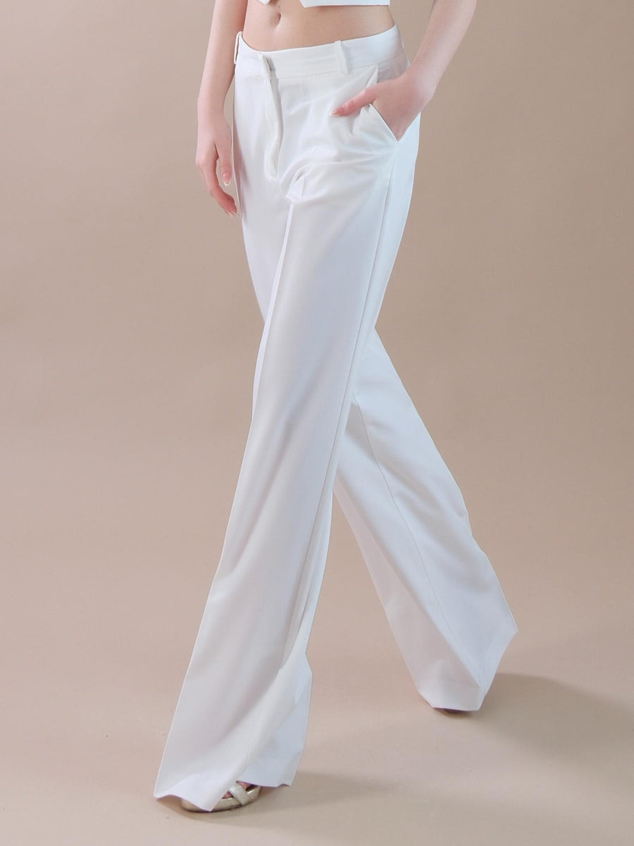 Pantaloni dritti a palazzo bianchi P9990003R BIA Imperial 