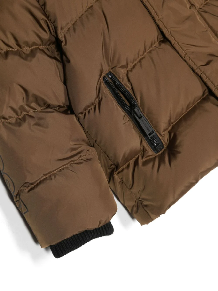 Giubbino neonato marrone imbottito unisex DQ1788D00BN DQ769 Dsquared 