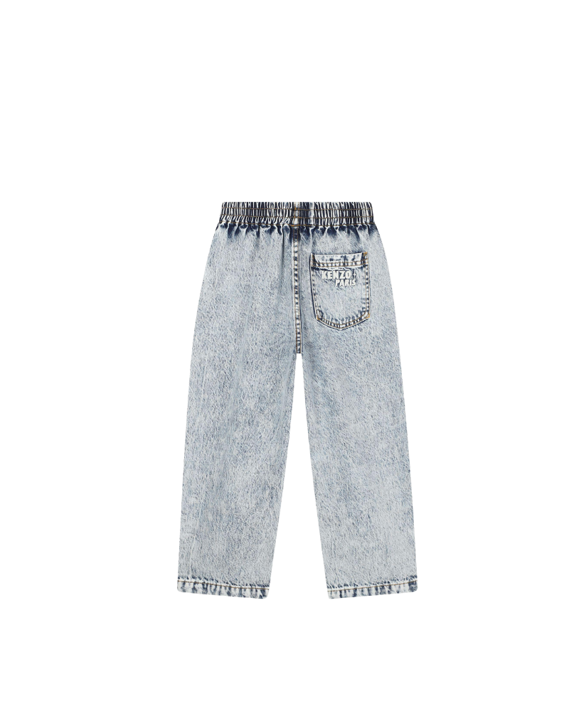 Jeans Kenzo blu con stampa logo e tasca posteriore K61408 Z04 Kenzo 