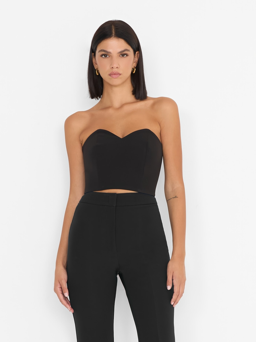 Top a cuore Silence Limited nero semi steccato NP1019BASIC BLACK Silence Limited 