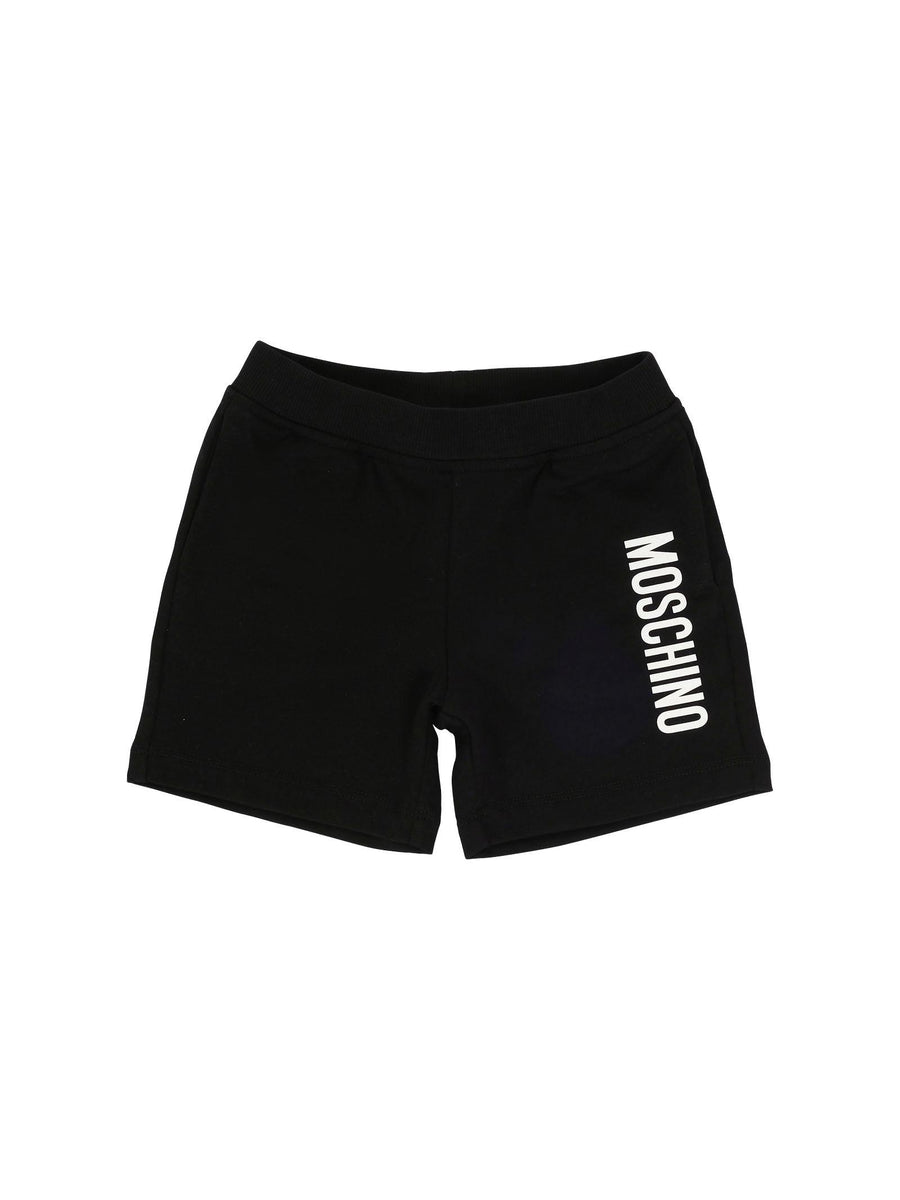 Shorts Moschino neri con logo lettering laterale MUQ01L 60100 Moschino 