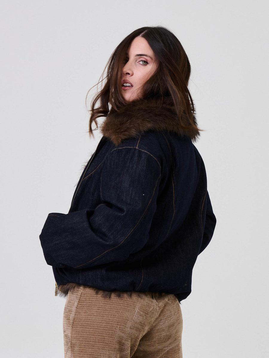 Bomber in denim raw Vicolo double face TF0080 DNM Vicolo 