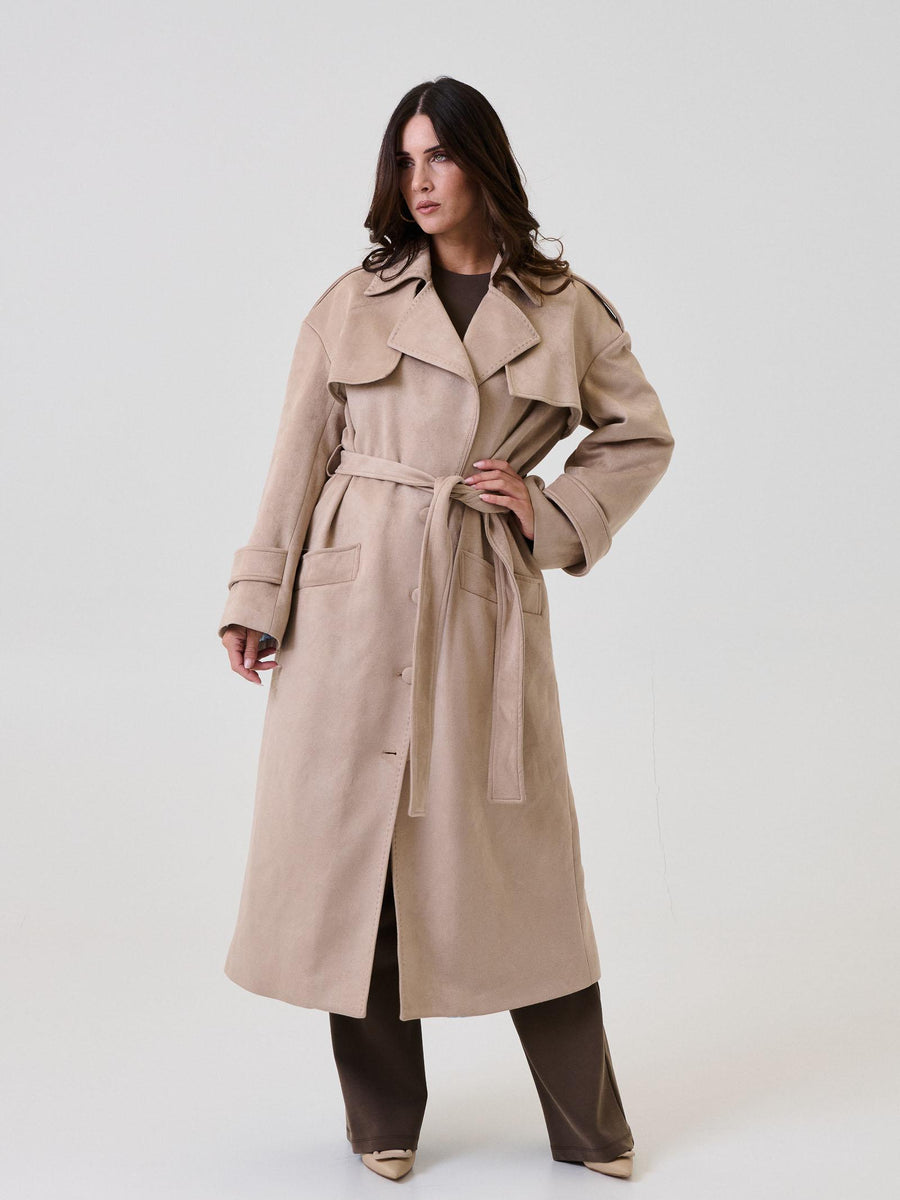 Cappotto scamosciato Bohemian Vì beige CP280 SAND Bohemian V 