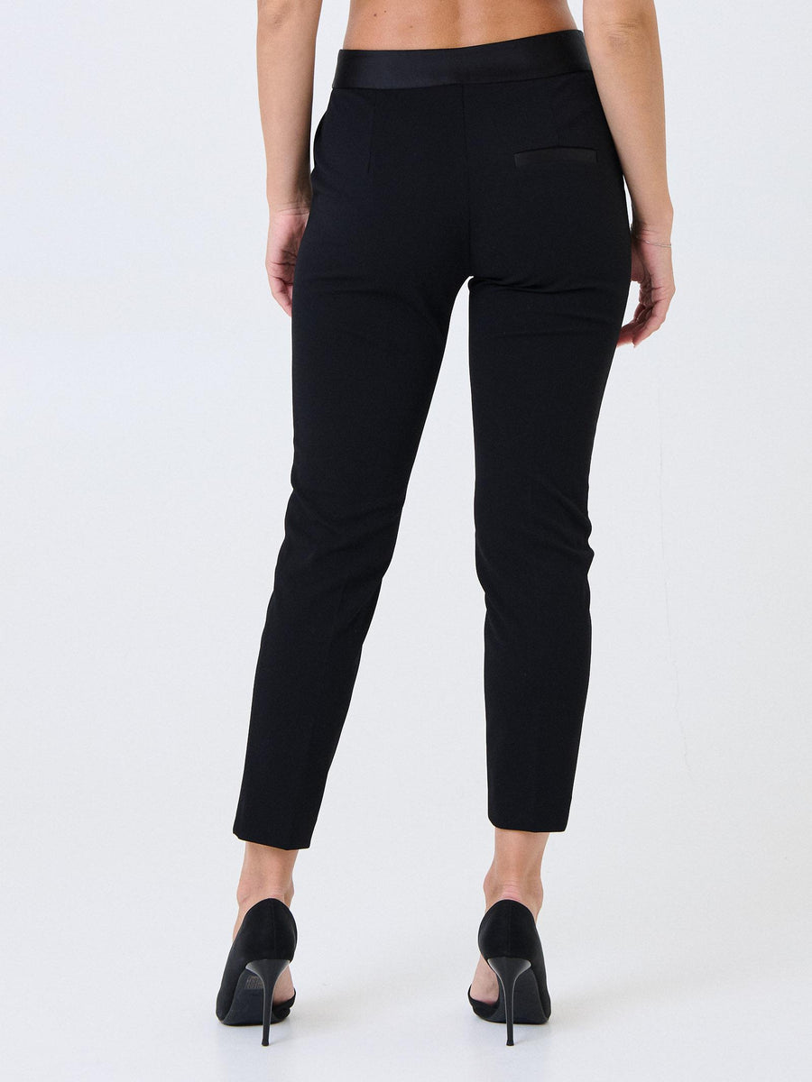 Pantalone slim Imperial nero con fascia in raso in vita PVN2KAW NERO Imperial 