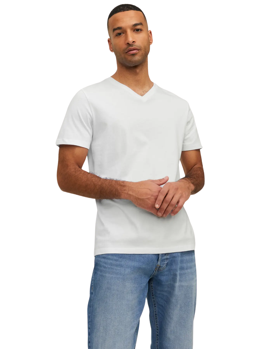 T-Shirt  a mezze maniche Jack & Jones bianca 12156102 White Jack & Jones 