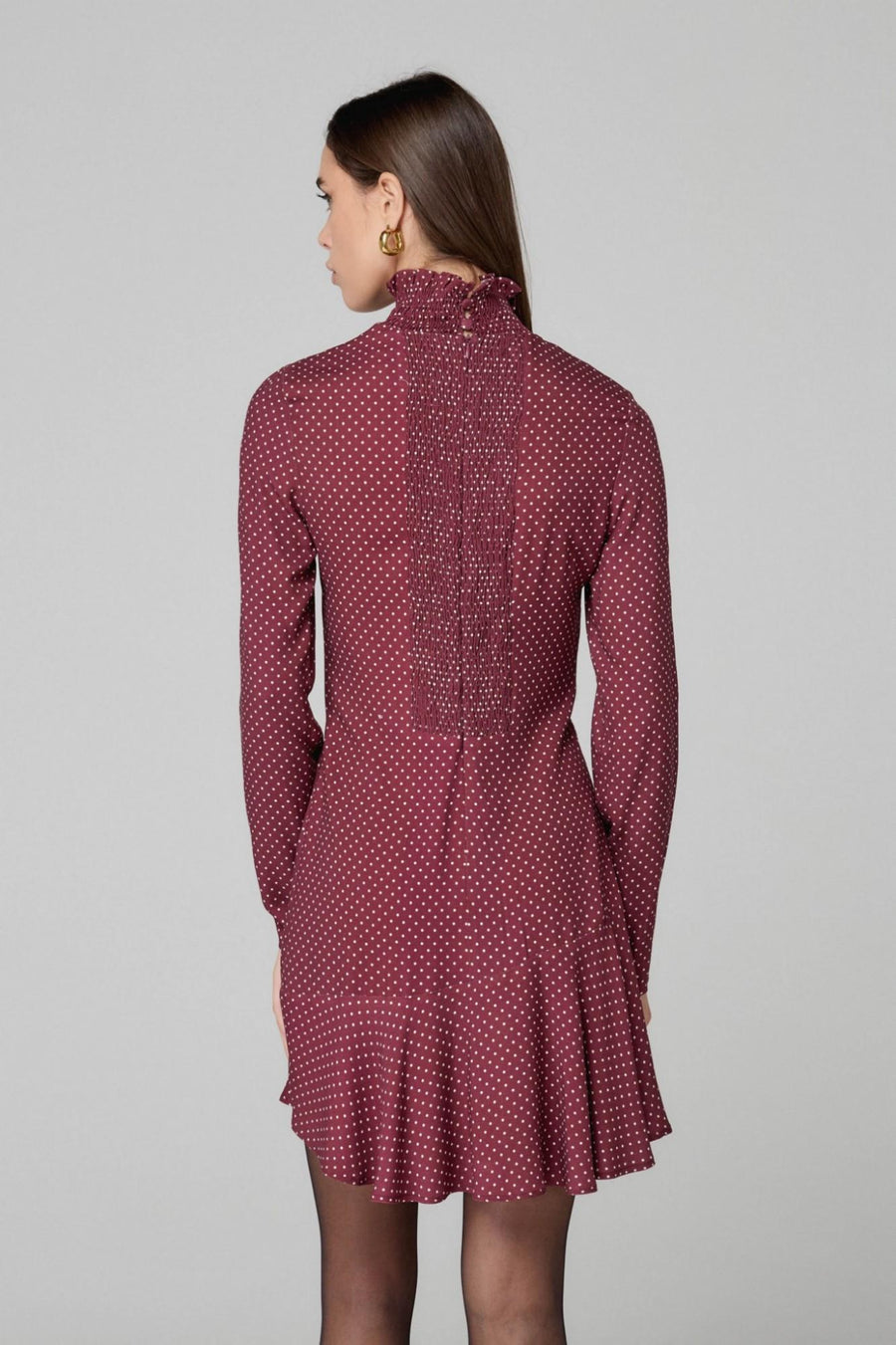 Abito corto "Astrid" Mar De Margaritas bordeaux a pois MMABW01273 RS19 Mar De Margaritas 