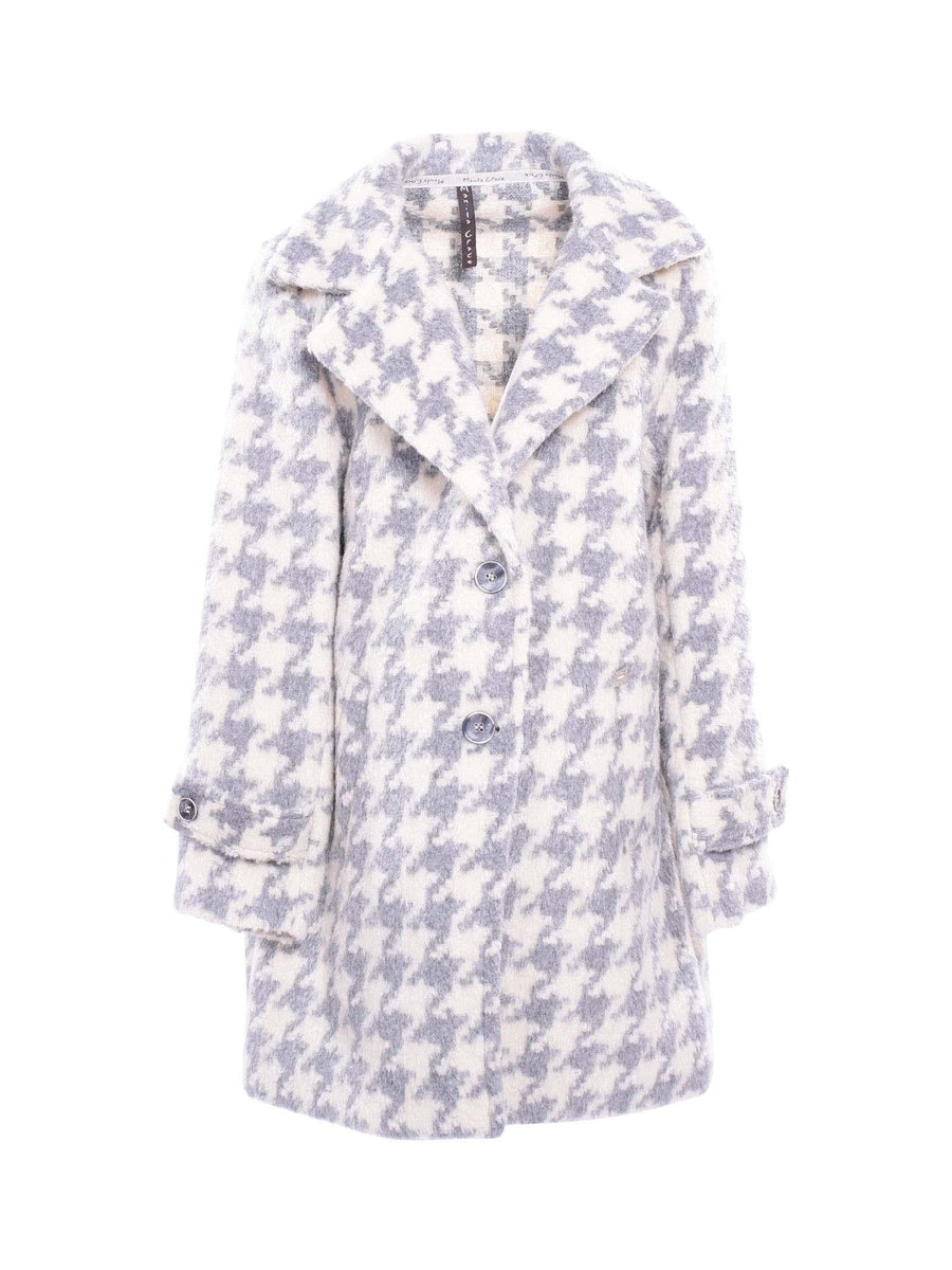 Cappotto Manila Grace pied de poul beige e grigio MFJF24C191 UNI Manila Grace 