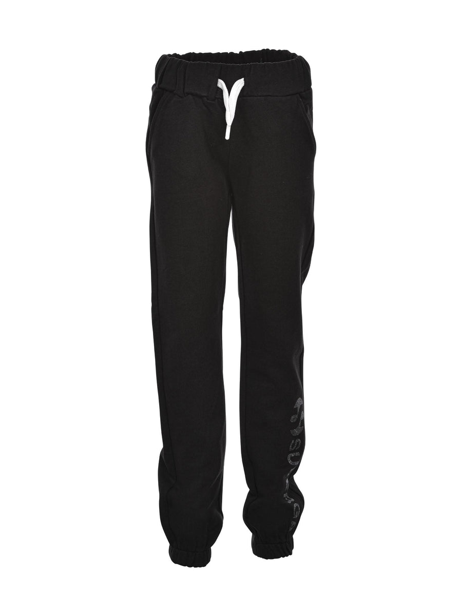 Pantalone tuta nero con scritta glitter 562FLW4188 0658 Superga 